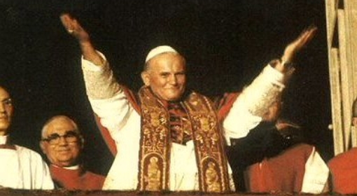 Karol Wojtyła tuż po tym, jak został wybrany przez konklawe na papieża