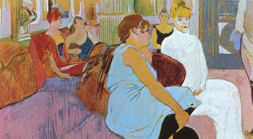 Henri de Toulouse-Lautrec, Salon de la rue des Moulins, 1894, Muzeum Toulouse-Lautrec w Paryżu (fragm.)