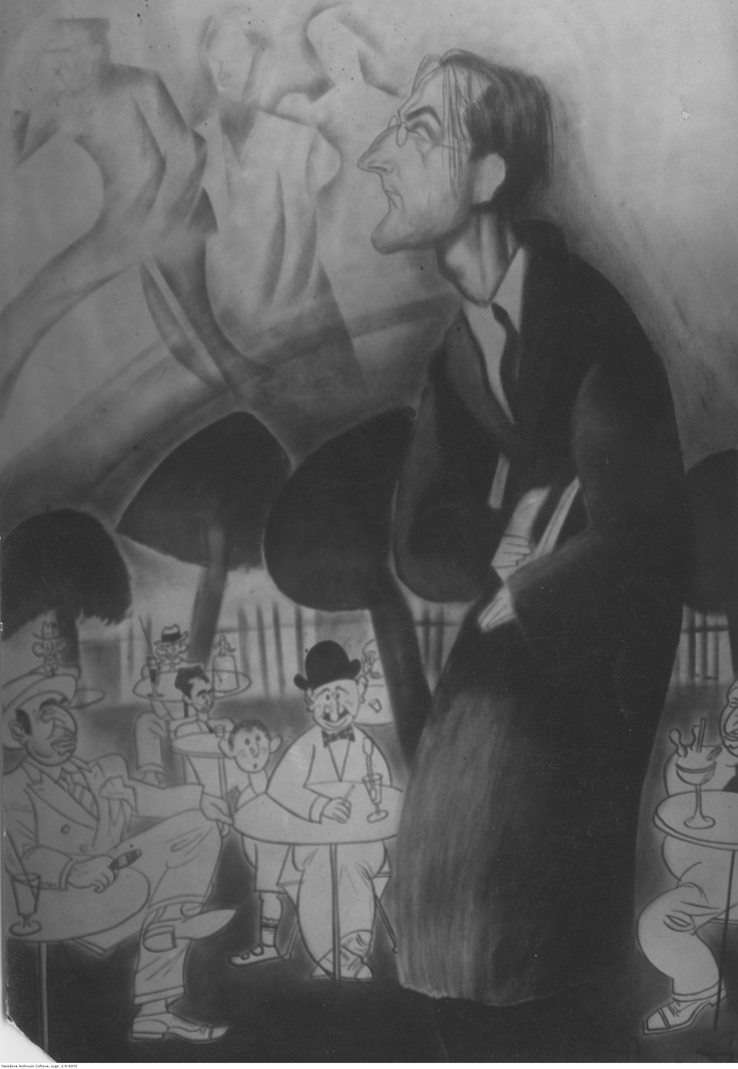 Karykatura poety Jana Lechonia z 1927 roku Foto: Narodowe Archiwum Cyfrowe
