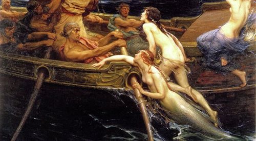 Fragment obrazu Ulysses and the Sirens