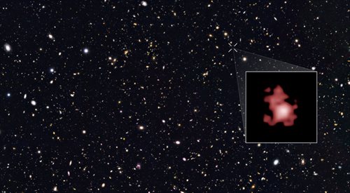 GN-z11  odkryta w 2016 galaktyka, uważana za najbardziej odległy obiekt o potwierdzonej odległości od Ziemi.GN-z11
