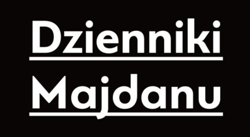 plakat reklamujący spektakl Dzienniki Majdanu w Teatrze Powszechnym w Warszawie