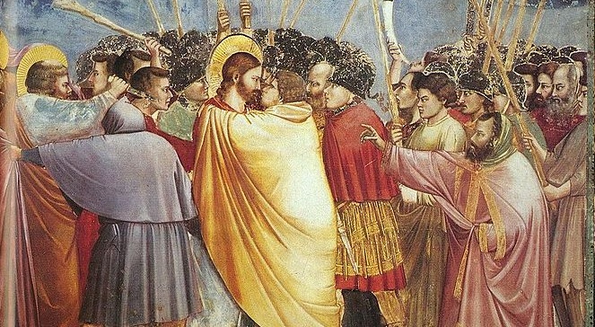 Pocałunek Judasza, pędzla Giotta (Padwa).