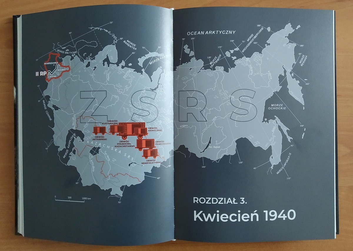 Карта ссылок поляков вглубь СССР в апреле 1940 года (из книги „Przerwane biografie. Relacje deportowanych z Polski w głąb Sowietów 1940–41”).