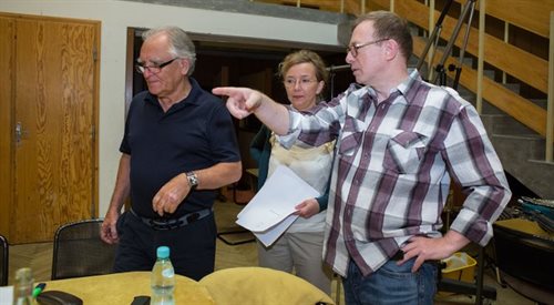 Na zdjęciu: Janusz Rafał Nowicki, Marta Klubowicz oraz Fred Apke, fot. W. Kusiński Polskie Radio S.A.