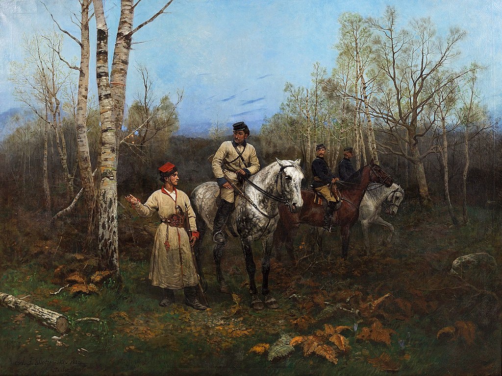 Antoni Piotrowski "Scena z powstania styczniowego 1863", źr. Wikipedia/domena publiczna