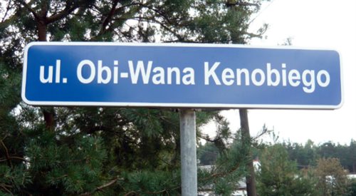 Ulica Obi-Wana Kenobiego we wsi Grabowiec