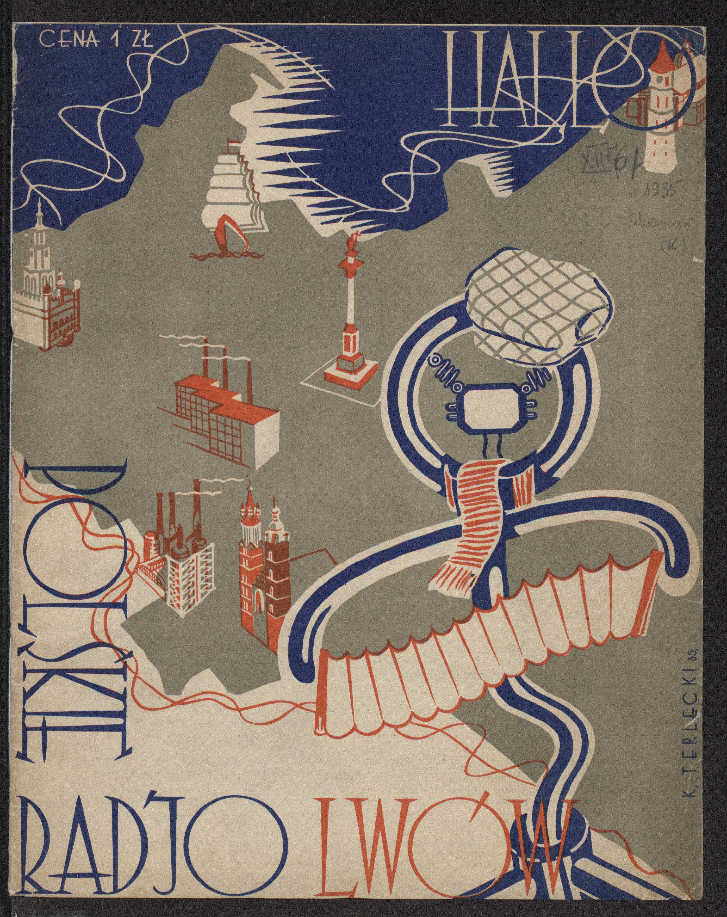 "Hallo! Polskie Radjo - Lwów!" Okładka jednodniówki Rozgłośni Lwowskiej PR, 1935 r. Fot. Polona/dp