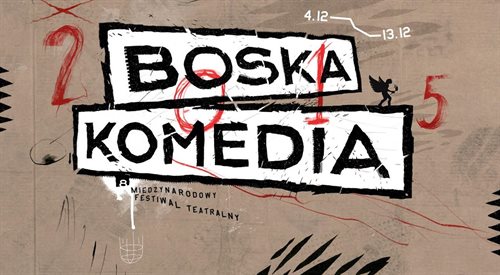 Plakat promujący festiwal Boska Komedia 2015, który odbędzie się w Krakowie w dniach 4-13 grudnia