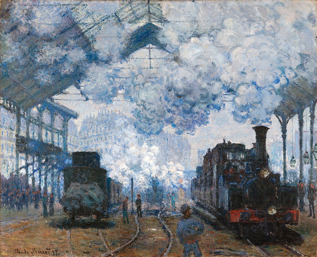 "Dworzec Saint-Lazare", obraz Claude'a Moneta z 1877 roku. Wikimedia Commons/domena publiczna