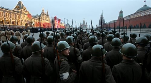Próba przed paradą na placu Czerwonym w Moskwie
