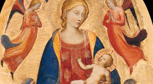 Bogiem sławiena Maryja to fraza z Bogurodzicy w jej zapisie z 1407 roku. Na zdj. fragm. obrazu Fra Angelico, ok. 1418