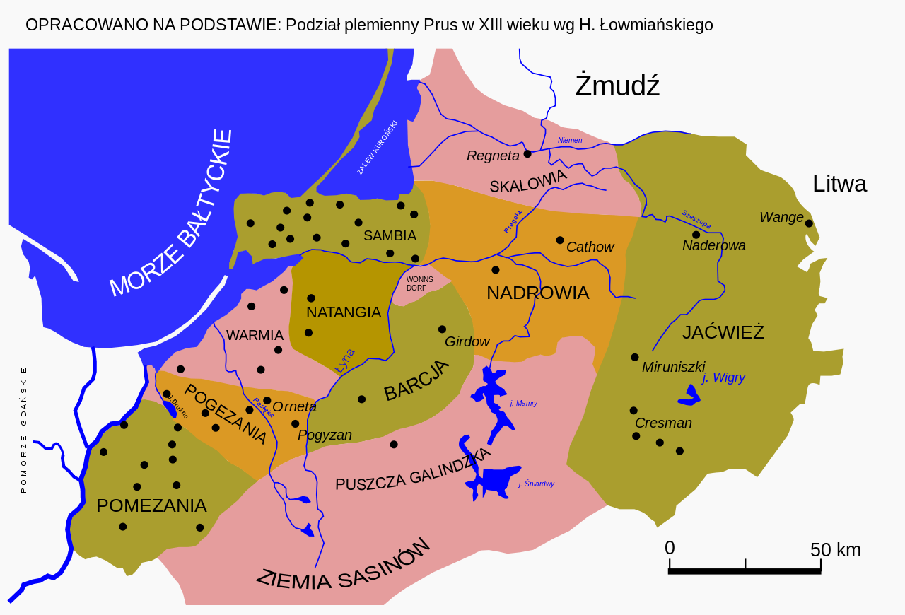 Mapa Prus i Jaćwieży.Fot: Telewizjamsi/Wikimedia Commons/dp