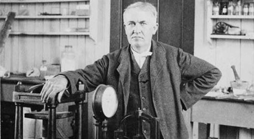 Thomas Edison w swoim laboratorium, 1901