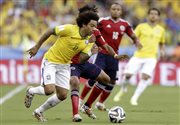 W akcji Marcelo podczas meczu Brazylia - Kolumbia