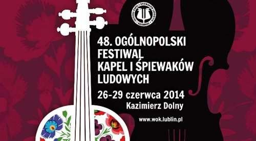 fragment plakatu zapowiadającego 48. Ogólnopolski Festiwal Kapel i Śpiewaków Ludowych