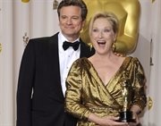 Brytyjski aktor Colin Firth i zwyciężczyni w kategorii najlepsza aktorka pierwszoplanowa Meryl Streep (