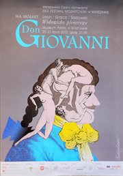 Plakat Rosława Szaybo: Don Giovanni Mozarta, Lach, Graca, Sadowski, Warszawska Opera Kameralna, 2013