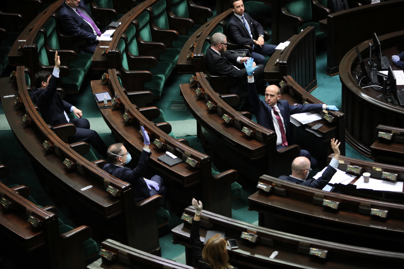 Polish MPs during a vote in parliament on Monday evening