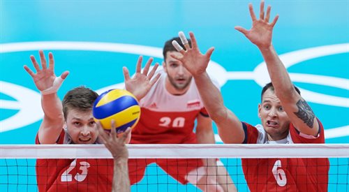 Polski blok podczas meczu z Iranem na igrzyskach olimpijskich