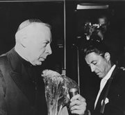 Kardynał Stefan Wyszyński udziela wywiadu Wacławowi Pomorskiemu (Wiedeń, 1957 r.)