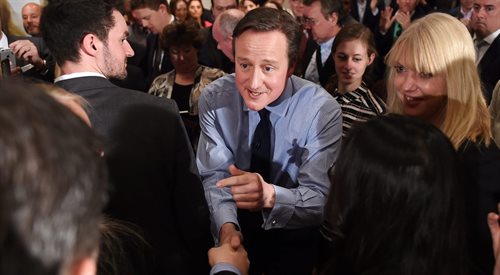 David Cameron na spotkaniu wyborczym. Głosowanie odbędzie się 7 maja