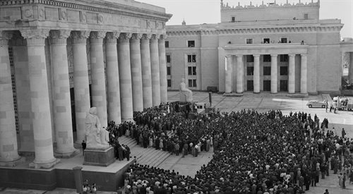 Warszawa, 22.07.1955. Uroczyste otwarcie Pałacu Kultury i Nauki im. Józefa Stalina. W tym roku obchodzimy 60. rocznicę tego wydarzenia