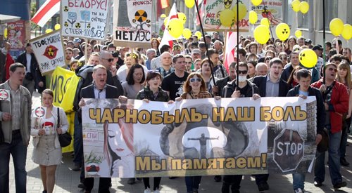 Na zdjęciu: Czarnobylski Szlak z 2015 roku. Manifestacja, organizowana przez niezależne środowiska, gromadzi co roku tysiące Białorusinów