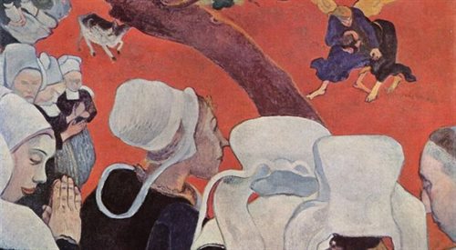 Paul Gauguin, Wizja po kazaniu lub Walka Jakuba z aniołem (fragment)