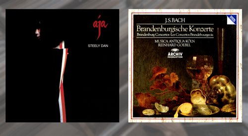 Okładki płyty grupy Steely Dan Aja oraz nagrania Koncertów brandenburskich Jana Sebastiana Bacha