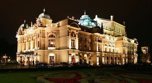 Teatr im. Juliusza Słowackiego w Krakowie nocą