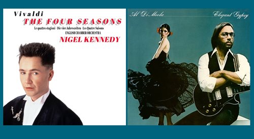 Okładki płyt z Vivaldowskimi Czterema porami roku Nigela Kennedyego i Elegant Gypsy Ala Di Meoli