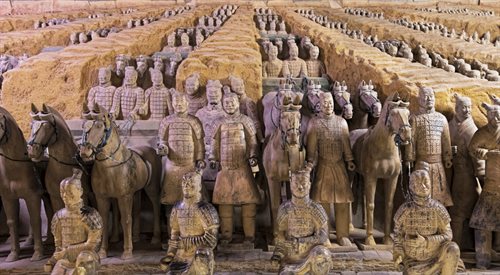 Część terakotowej armii pierwszego cesarza Chin Qin Shi Huanga. 2017 r.