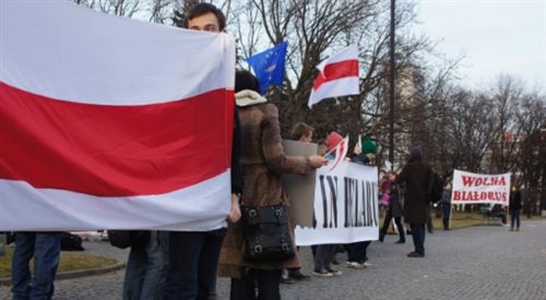 Manifestacja solidarności z Białorusią w Warszawie (zdjęcie archiwalne, marzec 2011 roku).