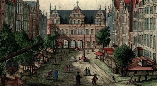 XVIII-wieczna pocztówka z widokiem Gdańska