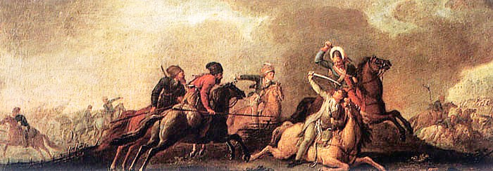 Bitwa pod Maciejowicami pędzla Jana Bogumiła Plerscha. Kościuszko pada ranny w bitwie, fot. Wikimedia Commons.