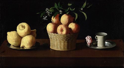 Francisco de Zurbarn, Martwa natura z pomarańczami, cytrynami i różą