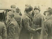 Generał Władysław Anders w otoczeniu oficerów podczas inspekcji w 6. Dywizji Piechoty. Tockoje, ZSRR, zima 1941