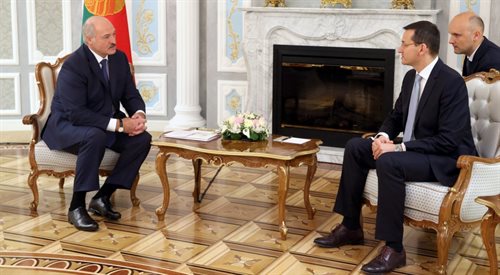 Wicepremier Mateusz Morawiecki na spotkaniu z szefem białoruskiego państwa Aleksandrem Łukaszenką