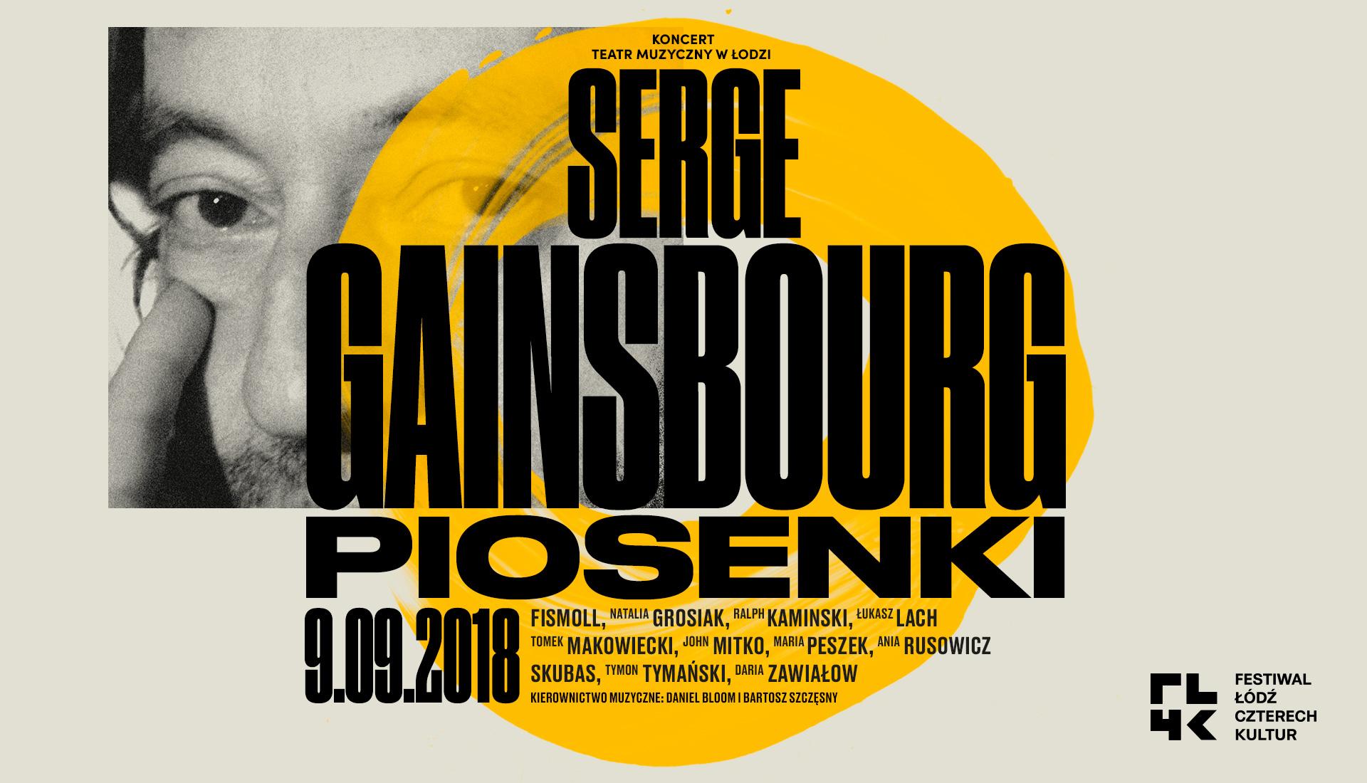 Plakat promujący koncert "Serge Gainsbourg. Piosenki"