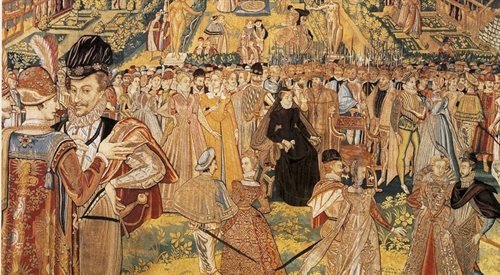 Bal wydany w Paryżu w 1573 roku na cześć poselstwa polskiego, które udało się do Paryża, aby oficjalnie zawiadomić księcia francuskiego o wyborze na Króla Polskiego i Wielkiego Księcia Litewskiego. Fragm. obrazu