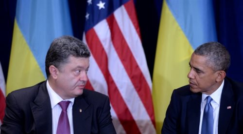 Prezydent USA Barack Obama i prezydent elekt Ukrainy Petro Poroszenko podczas spotkania w Warszawie, 4 czerwca.