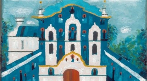 Jeden z obrazów Jerzego Nowosielskiego. Na kupnie obrazów malarza kolekcjonerzy mogli zarobić setki tysięcy
