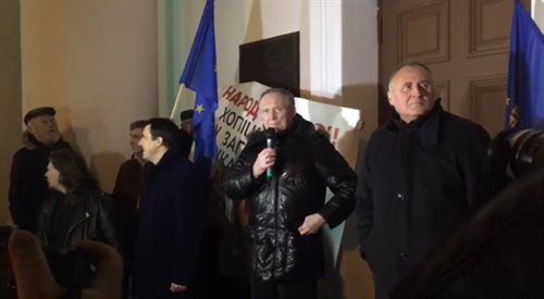 Prodemokratyczna opozycja białoruska na demonstracji