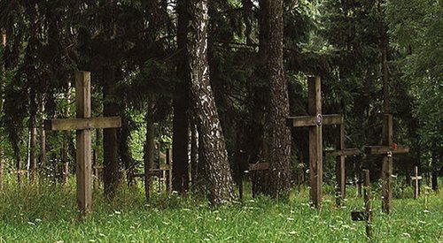 Kuropaty - uroczysko na skraju Mińska na Białorusi, w którym odkryte zostały masowe groby ludzi rozstrzelanych przez NKWD w latach 19371941.