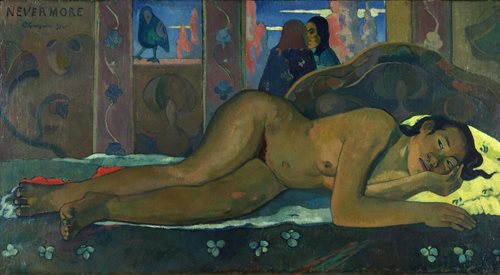 Fragment obrazu Nevermore Paula Gauguina