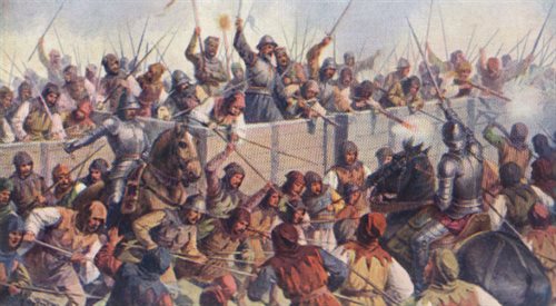 Bitwa pod Lipanami na obrazie Josepha Mathausera fot. Wikimedia Commonsdomena publiczna