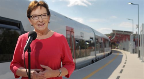 Premier otworzyła 20 kilometrów linii kolejowej