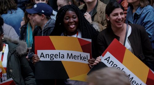 Wiec wyborczy Angeli Merkel w Hamburgu