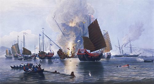 Bitwa w Zatoce Ansona, 7 stycznia 1841. Jedno z pierwszych starć w pierwszej wojnie opiumowej w Chinach, fot. Wikimedia Commonsdomena publiczna